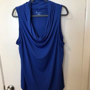Sleeveless drape neck shell